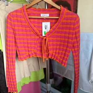 Vibrant Striped Crop Top with Tie-Front